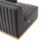 Conjure Channel Tufted Performance Velvet Right - Arm Chair - BUILDMYPLACE