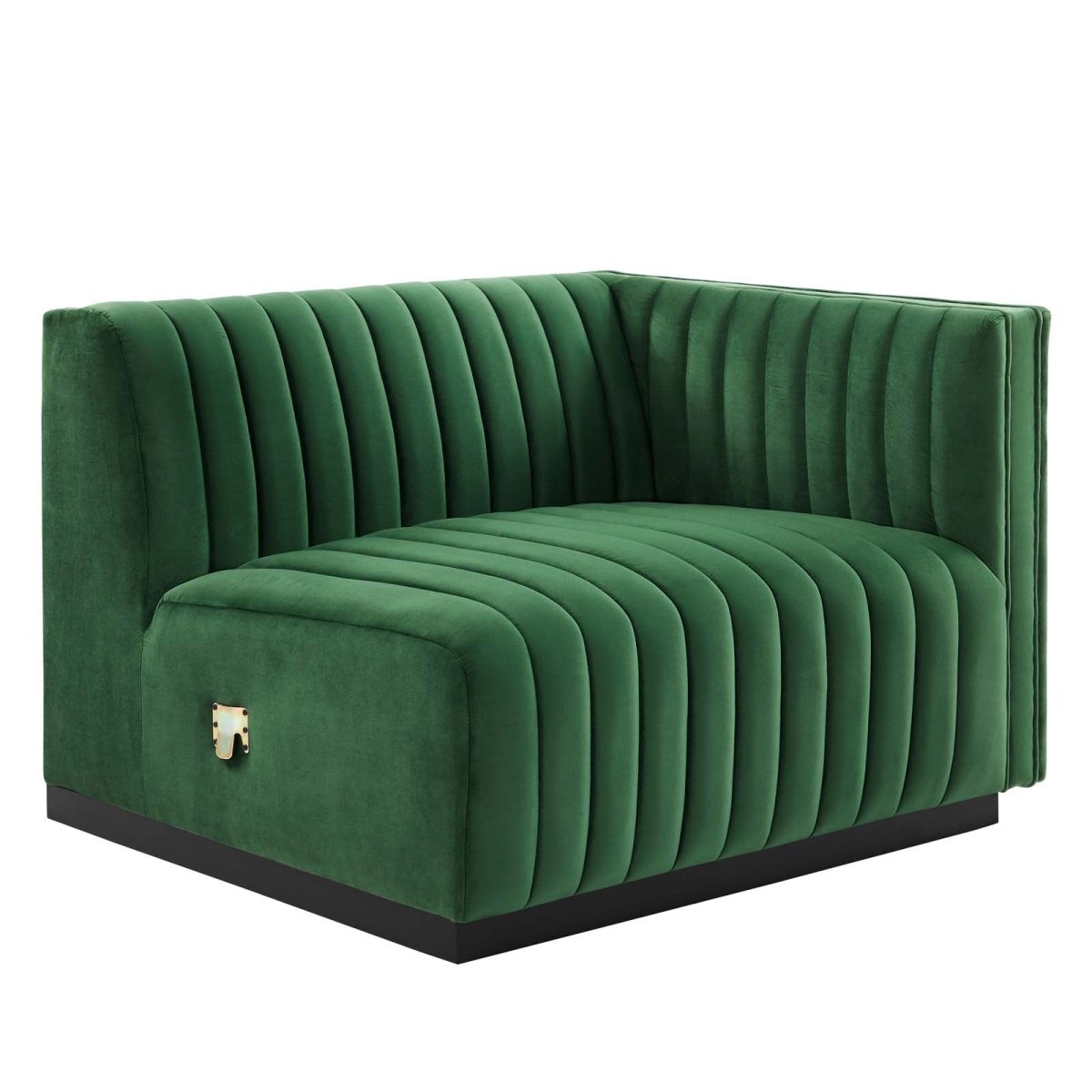 Conjure Channel Tufted Performance Velvet Right - Arm Chair - BUILDMYPLACE