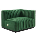 Conjure Channel Tufted Performance Velvet Right - Arm Chair - BUILDMYPLACE