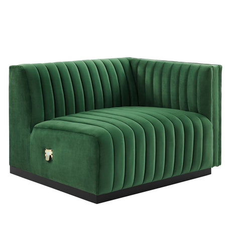 Conjure Channel Tufted Performance Velvet Right - Arm Chair - BUILDMYPLACE