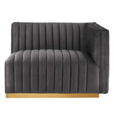 Conjure Channel Tufted Performance Velvet Right - Arm Chair - BUILDMYPLACE