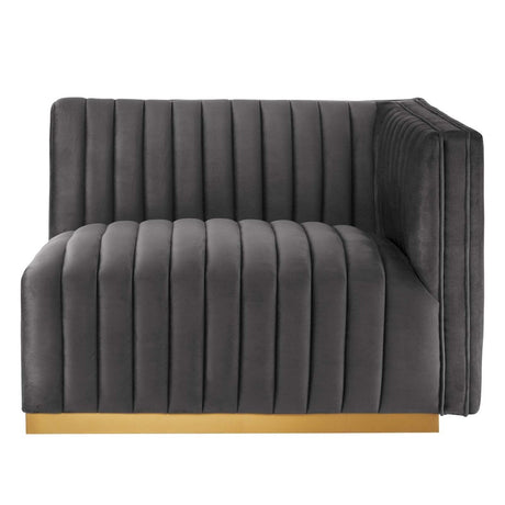 Conjure Channel Tufted Performance Velvet Right - Arm Chair - BUILDMYPLACE
