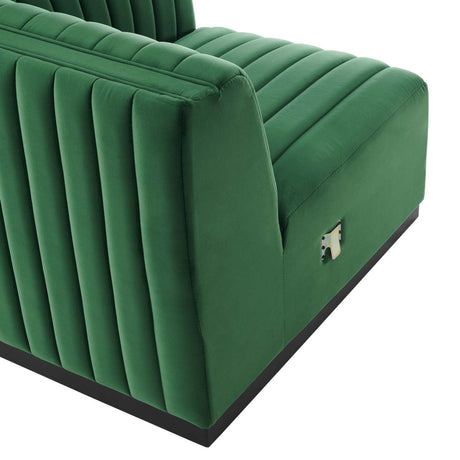 Conjure Channel Tufted Performance Velvet Right - Arm Chair - BUILDMYPLACE