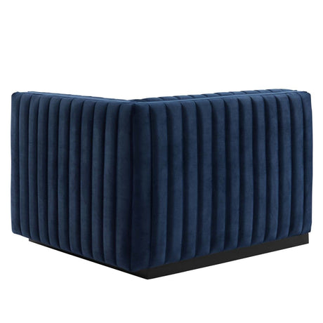 Conjure Channel Tufted Performance Velvet Right - Arm Chair - BUILDMYPLACE