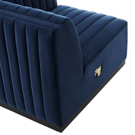 Conjure Channel Tufted Performance Velvet Right - Arm Chair - BUILDMYPLACE