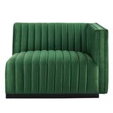 Conjure Channel Tufted Performance Velvet Right - Arm Chair - BUILDMYPLACE