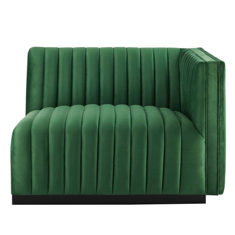 Conjure Channel Tufted Performance Velvet Right - Arm Chair - BUILDMYPLACE