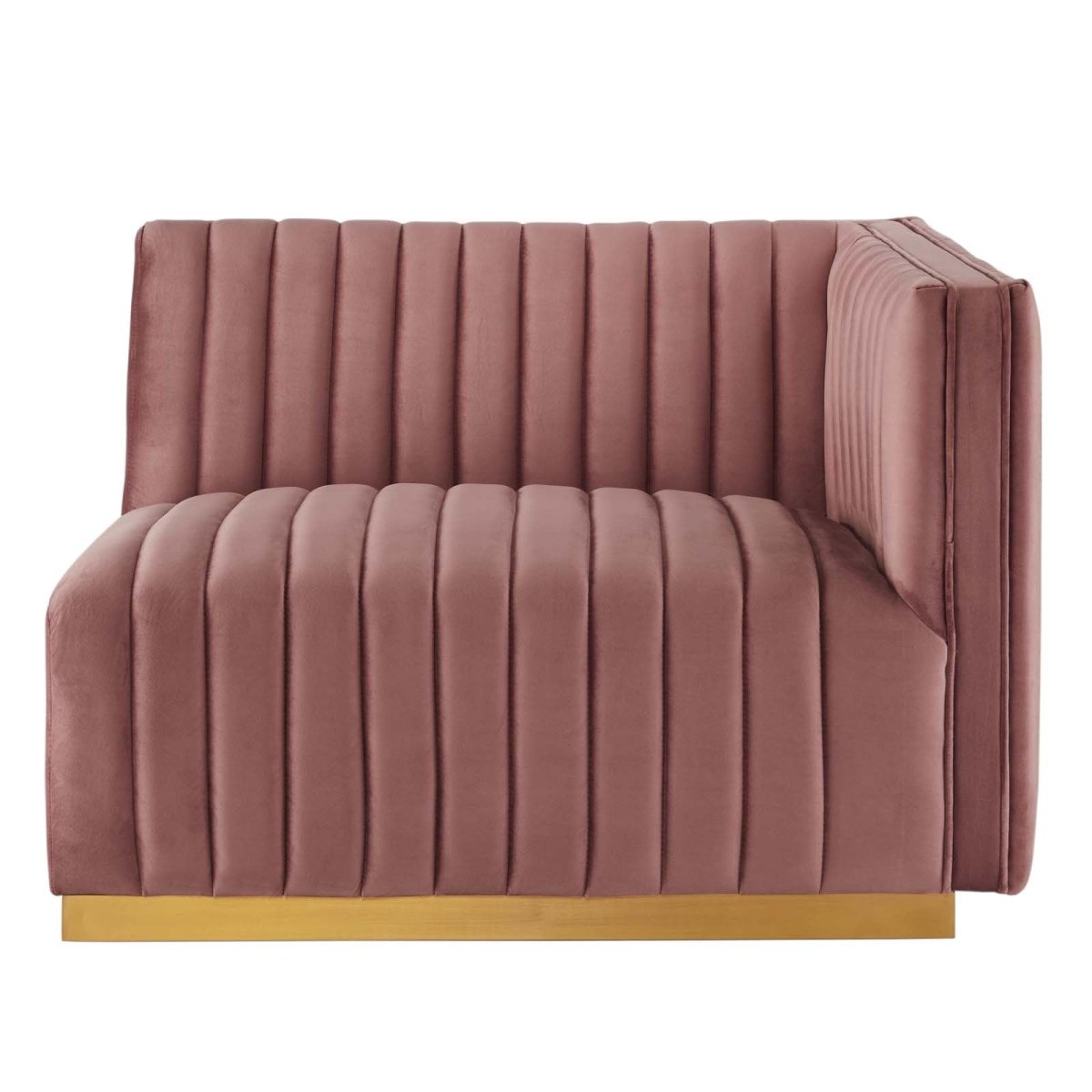 Conjure Channel Tufted Performance Velvet Right - Arm Chair - BUILDMYPLACE