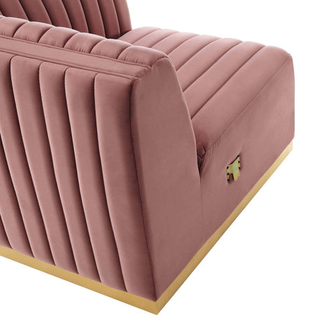 Conjure Channel Tufted Performance Velvet Right - Arm Chair - BUILDMYPLACE