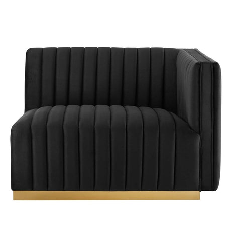 Conjure Channel Tufted Performance Velvet Right - Arm Chair - BUILDMYPLACE