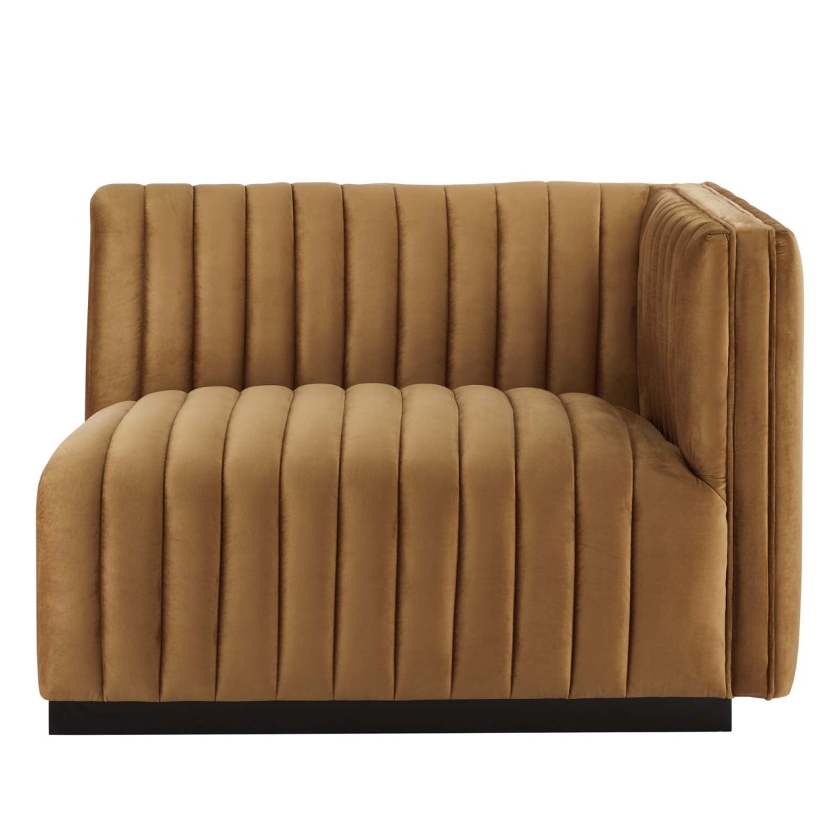 Conjure Channel Tufted Performance Velvet Right - Arm Chair - BUILDMYPLACE