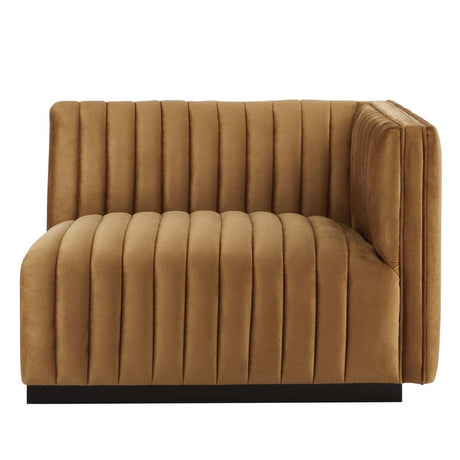 Conjure Channel Tufted Performance Velvet Right - Arm Chair - BUILDMYPLACE