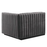 Conjure Channel Tufted Performance Velvet Right - Arm Chair - BUILDMYPLACE