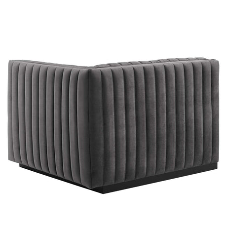 Conjure Channel Tufted Performance Velvet Right - Arm Chair - BUILDMYPLACE