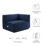 Conjure Channel Tufted Performance Velvet Right - Arm Chair - BUILDMYPLACE