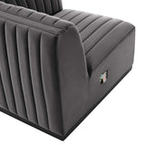 Conjure Channel Tufted Performance Velvet Right - Arm Chair - BUILDMYPLACE