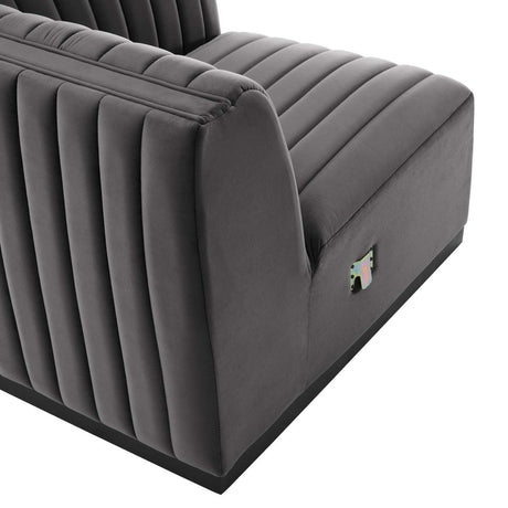 Conjure Channel Tufted Performance Velvet Right - Arm Chair - BUILDMYPLACE