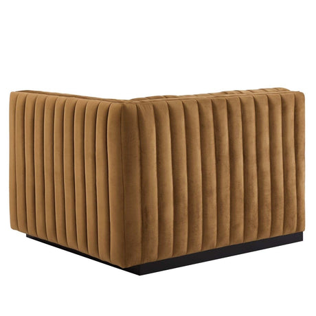Conjure Channel Tufted Performance Velvet Right - Arm Chair - BUILDMYPLACE