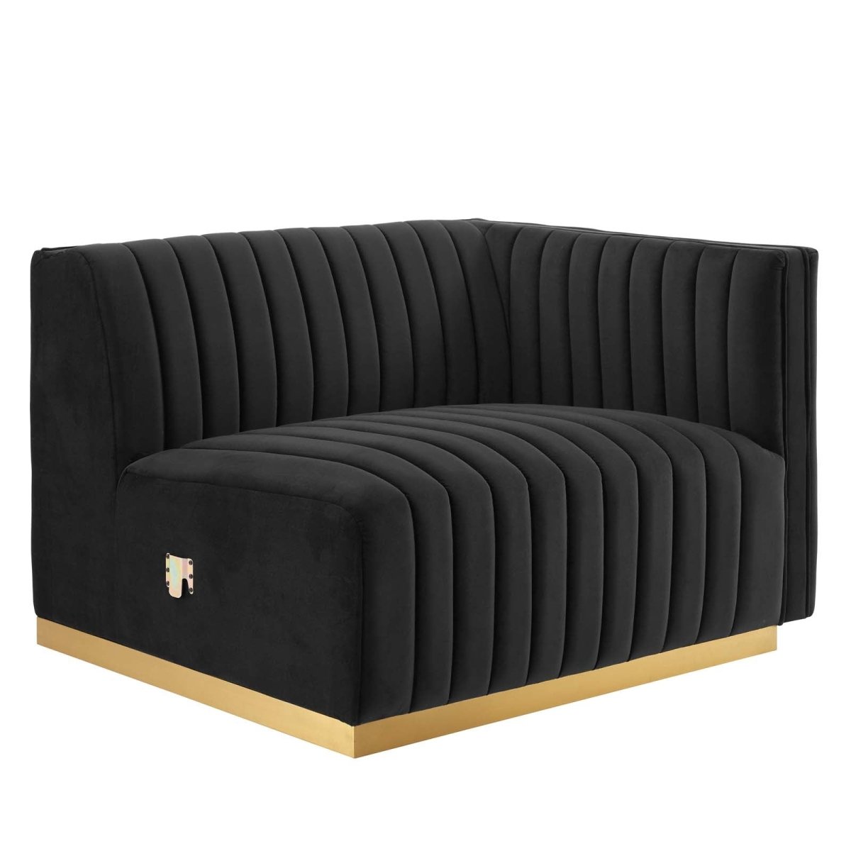 Conjure Channel Tufted Performance Velvet Right - Arm Chair - BUILDMYPLACE