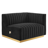 Conjure Channel Tufted Performance Velvet Right - Arm Chair - BUILDMYPLACE