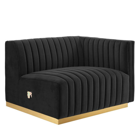 Conjure Channel Tufted Performance Velvet Right - Arm Chair - BUILDMYPLACE