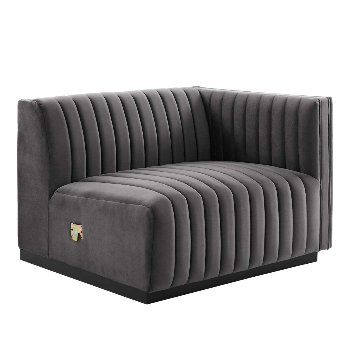Conjure Channel Tufted Performance Velvet Right - Arm Chair - BUILDMYPLACE