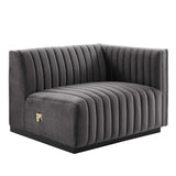 Conjure Channel Tufted Performance Velvet Right - Arm Chair - BUILDMYPLACE