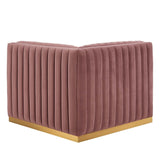 Conjure Channel Tufted Performance Velvet Right Corner Chair - BUILDMYPLACE