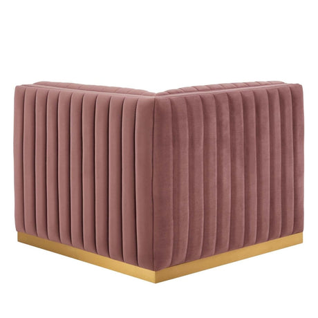 Conjure Channel Tufted Performance Velvet Right Corner Chair - BUILDMYPLACE