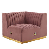 Conjure Channel Tufted Performance Velvet Right Corner Chair - BUILDMYPLACE