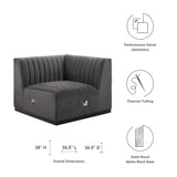 Conjure Channel Tufted Performance Velvet Right Corner Chair - BUILDMYPLACE