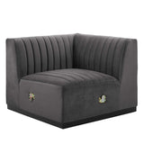 Conjure Channel Tufted Performance Velvet Right Corner Chair - BUILDMYPLACE