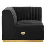 Conjure Channel Tufted Performance Velvet Right Corner Chair - BUILDMYPLACE