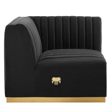 Conjure Channel Tufted Performance Velvet Right Corner Chair - BUILDMYPLACE