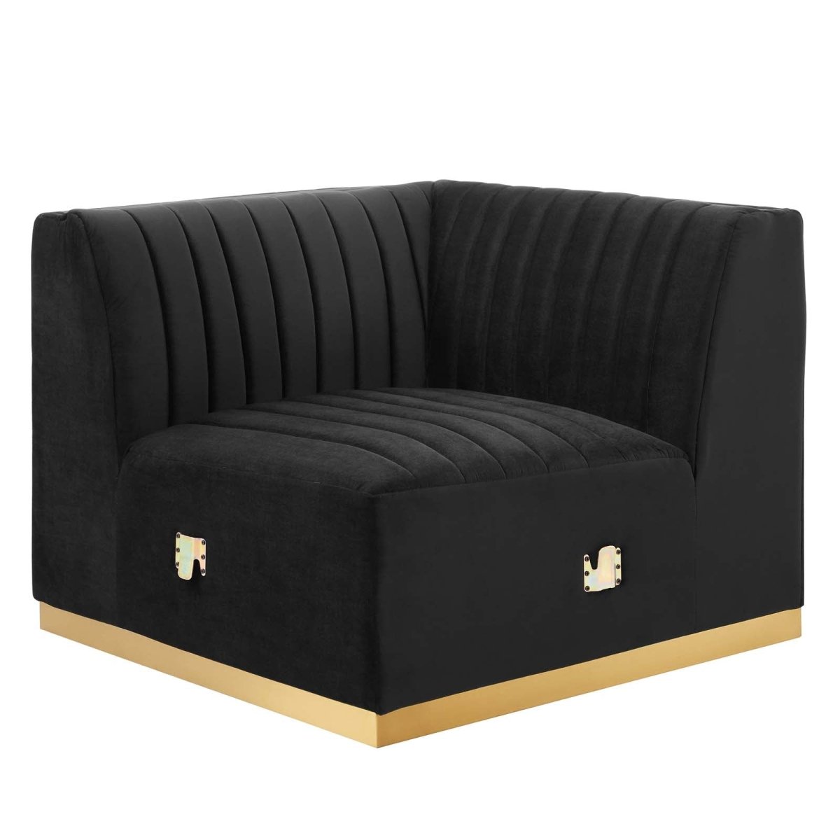 Conjure Channel Tufted Performance Velvet Right Corner Chair - BUILDMYPLACE