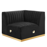 Conjure Channel Tufted Performance Velvet Right Corner Chair - BUILDMYPLACE
