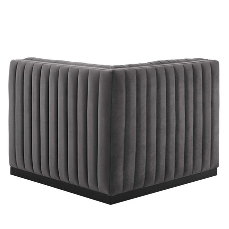 Conjure Channel Tufted Performance Velvet Right Corner Chair - BUILDMYPLACE