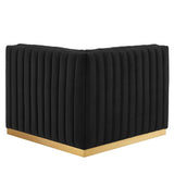 Conjure Channel Tufted Performance Velvet Right Corner Chair - BUILDMYPLACE