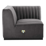 Conjure Channel Tufted Performance Velvet Right Corner Chair - BUILDMYPLACE