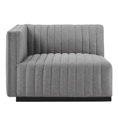 Conjure Channel Tufted Upholstered Fabric Left - Arm Chair - BUILDMYPLACE