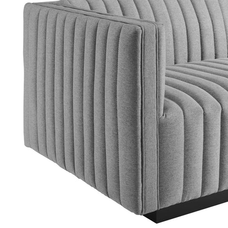 Conjure Channel Tufted Upholstered Fabric Left - Arm Chair - BUILDMYPLACE