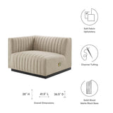 Conjure Channel Tufted Upholstered Fabric Left - Arm Chair - BUILDMYPLACE