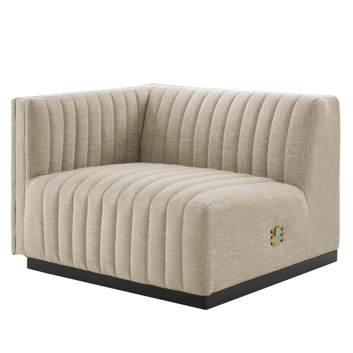 Conjure Channel Tufted Upholstered Fabric Left - Arm Chair - BUILDMYPLACE