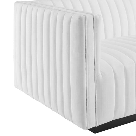 Conjure Channel Tufted Upholstered Fabric Left - Arm Chair - BUILDMYPLACE