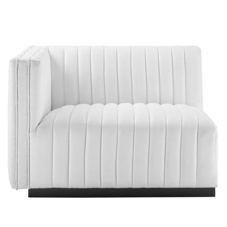 Conjure Channel Tufted Upholstered Fabric Left - Arm Chair - BUILDMYPLACE