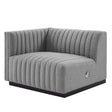 Conjure Channel Tufted Upholstered Fabric Left - Arm Chair - BUILDMYPLACE