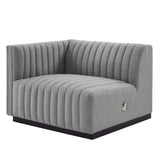 Conjure Channel Tufted Upholstered Fabric Left - Arm Chair - BUILDMYPLACE