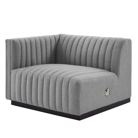 Conjure Channel Tufted Upholstered Fabric Left - Arm Chair - BUILDMYPLACE