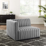 Conjure Channel Tufted Upholstered Fabric Left - Arm Chair - BUILDMYPLACE