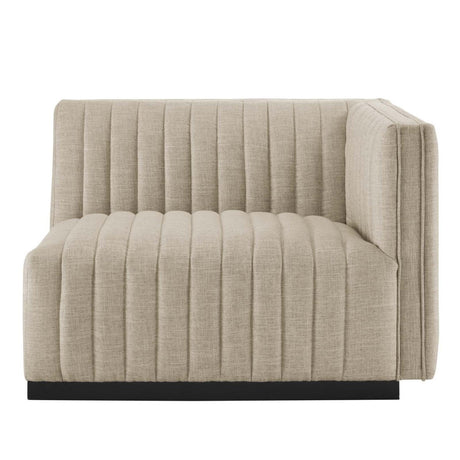 Conjure Channel Tufted Upholstered Fabric Loveseat - BUILDMYPLACE